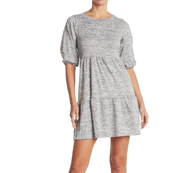 Ceny Crew Neck Elbow Length Bubble Sleeve Dress - Picture 4 of 4